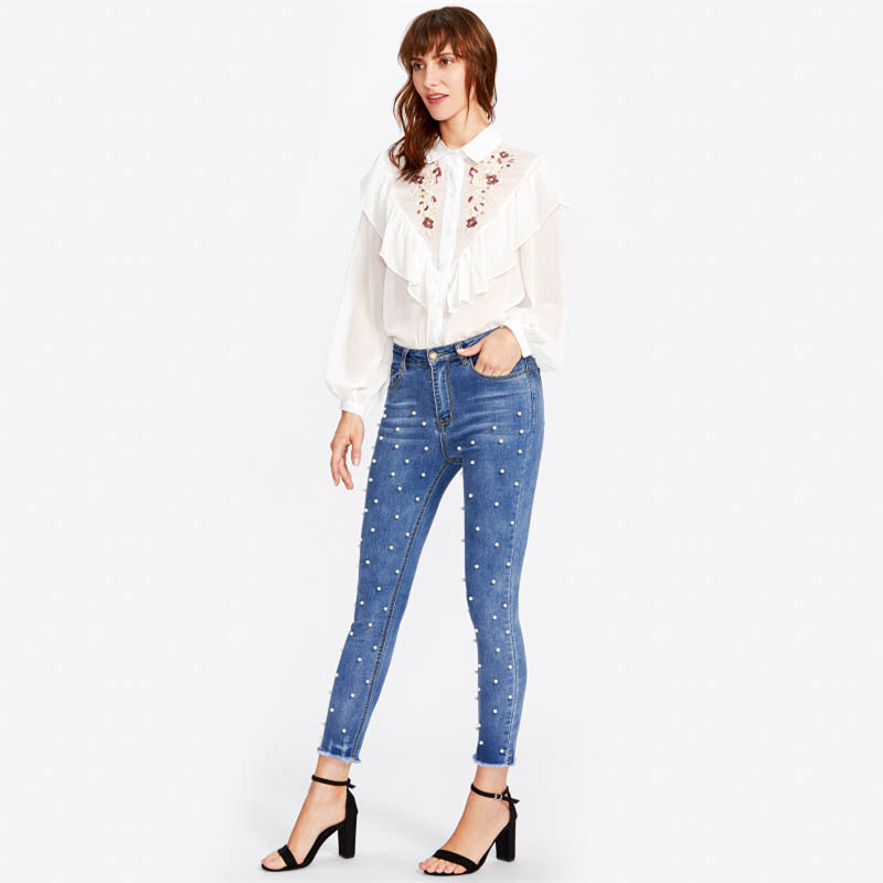 womens frayed hem jeans