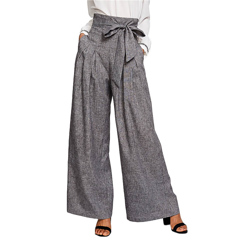 box pleated palazzo pants