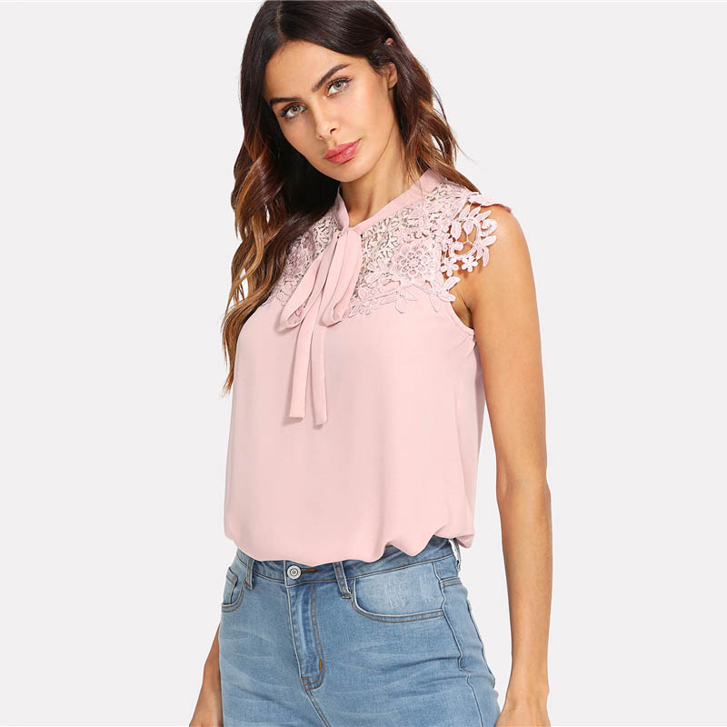 Daisy Bow Tie Lace Blouse | Style Limits