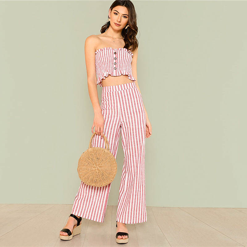 Gloria Striped Top and Pants Set | Style Limits