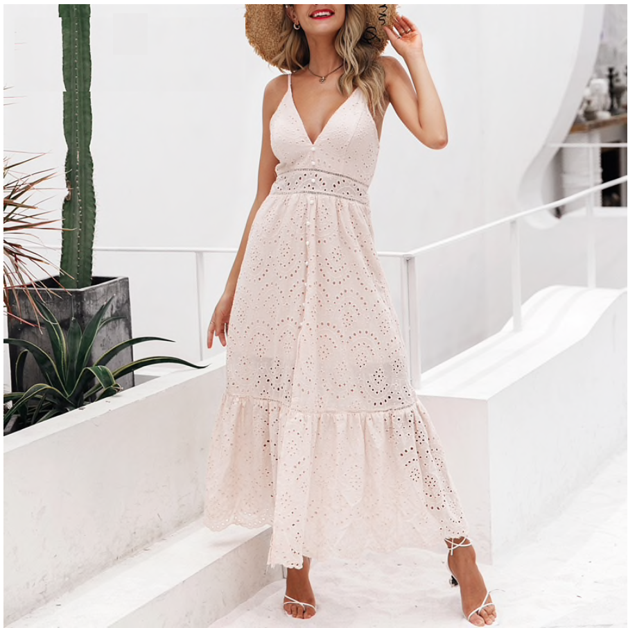 transactie herberg beginnen Pearl Embroidered Maxi Dress | Style Limits