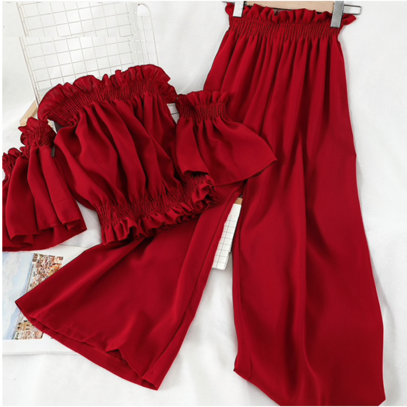 Pleated Crop Top & Pants Set - Style Limits