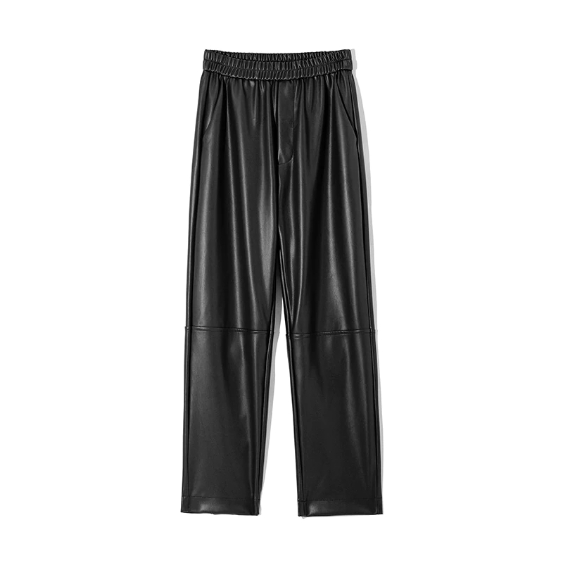 Faux Leather Fleece Lined Trousers - Style Limits